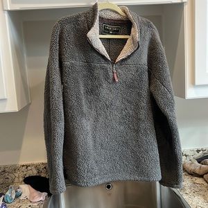 Great True Grit 1/4 zip double plush pullover in charcoal